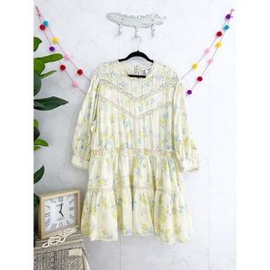 LoveShackFancy x Target 3X Tallulah Yellow Floral Lace Puff Sleeve Dress